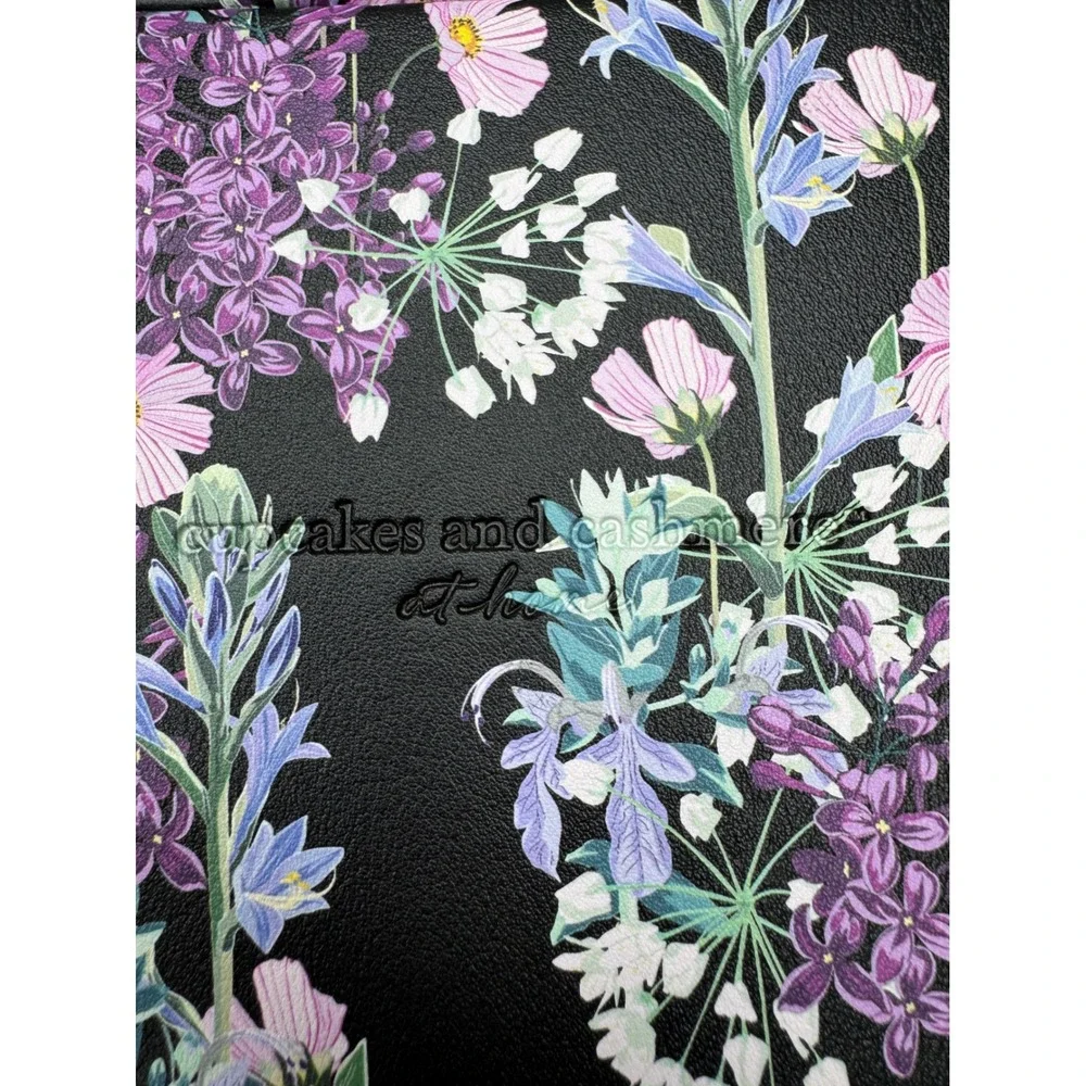 Cupcakes and Cashmere Jewelry‎ Travel Case Floral Black Purple Tassel Square NEW